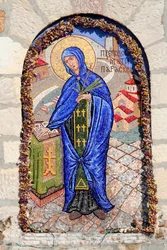 Serbia, Belgrade, Kalemegdan Fortress, Chapel of St Petka, Mosaic of St Petka